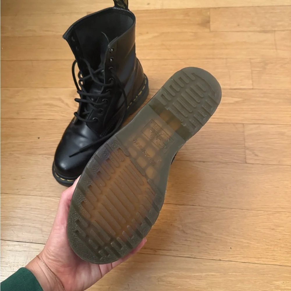 Black Leather Lace-Up Doc Martens - Picture 3 of 4